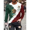 Soporta Dropshipping Multiplataforma, Venta Directa del Fabricante, Nueva Camiseta de Manga Larga para Hombre Estilo Europeo y Americano Impresión Digital Transfronteriza