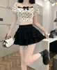 Nueva Falda Coreana de Primavera/Verano 2026 de Cintura Alta Adelgazante Versátil con Volantes en el Dobladillo para Mujeres Petites