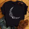 Ropa de Verano Europea y Americana 2025 para Mujer Estilo Harajuku Luna Estrellas Kawaii Camiseta de Manga Corta para Mujer Top Dulce y Lindo