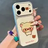 Funda de teléfono Rilakkuma de lunares adecuada para Apple 17 Pro Max, lindo diseño de dibujos animados, compatible con Huawei, Xiaomi, 17 y Vivo, con ventana de visualización grande