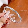 Pulsera Flash Ice Ice Foot de plata de ley 9999 con trébol y hoja de ginkgo macizo para mujer. Pulsera de nicho.