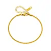 Joyería de Acero de Titanio No Desvanecible Dongguan Cadena Sencilla Brillante de Acero Inoxidable 18K Cadena de Coliflor Tobillera de Acero Inoxidable Simple Transfronteriza para Mujeres