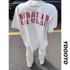 Camiseta Regular de Hombro con Bordado Pesado Estilo Americano, Cuello Pequeño y Mangas Cortas para Hombre, 2026, Estilo Cool Cityboy de Alta Gama, Manga Corta para Pareja