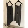 Falda Recta Casual de Bloques de Color Rayada con Cordón de Cintura Alta para Mujer, Falda Larga Elegante de Verano con Caída Suelta en Línea A