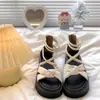 Nuevo Diseño Sensación Casual con Tirantes Zapatos Altos de Playa para Mujer Sandalias Romanas Elegantes de Suela Gruesa Verano 2025