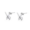 Aretes Antiguos de Gato Ning Simples Geométricos de Tuerca de Pareja de Tornillo Distintivos Creativos Estilo Punk Diamante Cruz Forma de Clavo