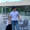 Camiseta masculina de manga curta American Retro Heavy, camisa polo masculina, camisa fitness Tough Guy Henry, manga justa e firme