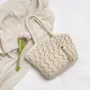 Nova Bolsa Tecida de Corda de Algodão, Nova Bolsa de Mão com Franja de Flor Tecida à Mão Estilo Chinês Antigo, Bolsa Tote Portátil de Grande Capacidade para Mulheres
