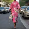 2026 Comércio Exterior Transfronteiriço Vestidos Europeus e Americanos para Mulheres, Nova Moda de Verão Elegante Vestido com Estampa e Ajuste na Cintura