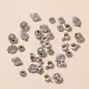 Acessórios de Joias Artesanais DIY de Liga Xizang Prata Martelada Contas Redondas Contas Soltas Espaçadores de Pulseira Anéis Redondos Pequenos Pingentes Venda por Atacado
