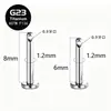 Stud de Osso da Orelha Rosqueado com Furo Lateral de Titânio F136 Atravessando a Fronteira Corpo de Liga de Titânio G23 Joia para Piercing DIY Stud de Orelha Stud de Lábio Stud de Sobrancelha