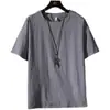 Verão masculino esportes casual shorts plissados manga curta terno fino solto respirável manga curta T-shirt calças terno