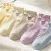 Calcetines con Lazos para Mujer 2026 Estilo Nuevo Lunares Puño de Burbuja Calcetines Cortos Primavera Otoño Verano Calcetines Finos de Tubo Corto