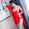 Domila Estilo Europeu e Americano Lingerie Sexy Tamanho Grande Conjunto de Três Peças Saia Suspensório Sexy de Renda Tule F589