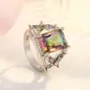 Kalemei comercio exterior piel de camarón más vendido joyería anillo de diamante colorido de lazo creativo anillo de diamante ojo de caballo de moda