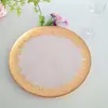 Sala de Estar Estilo Chinês e Europeu Ocidental Prato Principal de Comida Ocidental Casa Diária Moderna Prato Simples de Vidro Borda Dourada Prato Decorativo