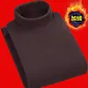 Camiseta de manga larga de moda con cuello alto parcial, forro polar por ambos lados, para otoño e invierno, para hombre, prenda interior de punto cálida y cómoda, al por mayor