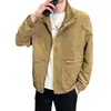 Nueva Chaqueta de Trabajo de Marca de Moda para Primavera y Otoño con Cuello Alto para Hombre, Ropa Exterior Versátil Elegante Casual Holgada de Gama Alta