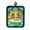 Zodíaco Tibetano Ocho Grandes Deidades Guardianas Thangka Pintado a Mano Color Oro Artesanía Unisex Buda Talismán Adorno Colgante Placa