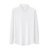 [10A Antibacteriano] Camisa clásica de otoño/invierno para hombre, resistente a las arrugas, de manga larga, informal y adecuada para el trabajo, diseño simple, top de infrarrojos lejanos