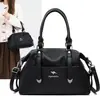 Bolsas de Grande Capacidade Transfronteiriças para Mulheres, Bolsas de Ombro Transversais Retrô Simples e Modernas, Bolsas Tote Texturizadas para o Dia a Dia Atacado