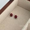 Yicheng S999 brincos de prata pura Red Bean Oval multi-estilo simples all-match lovedoen feijão luz luxo brincos nicho