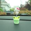 Enfeites Criativos para Carro Gatinho Cartoon Fofo Cor Macaron Vasinho Flor Pequena Decorações para Console de Carro