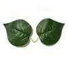 Planta artificial de alta gama transfronteriza hoja de peonía de una sola pieza hoja de poliéster decoración de lugar de fiesta DIY accesorio de regalo