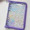 Carpeta A5 con Cremallera, Estrella y Purpurina, con Bolsillos para Álbum de Fotos de 6 Agujeros, Carpeta para Colección de Pegatinas, Planificador de PVC, Carpeta para Tarjetas de Almacenamiento