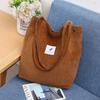 Bolsa Transversal para Mulheres 2025 Nova Veludo Cotelê Grande Capacidade Multicolorida Bolsa de Ombro Simples Cor Pura Bolsa de Mão de Veludo Cotelê