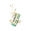 Broche de Bambu Estilo Chinês Luxo Leve Alto Padrão Pérola Semelhante à Ágata Incrustada Alfinete de Bambu Junzi da Moda Anti-luz Feminino