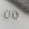 Brincos Pendentes de Pérola Branca Prateada Design de Nicho Brincos Irregulares para Mulheres Leve Luxo Temperamento Tendência Versátil