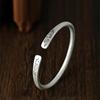 Pulsera abierta de cobre blanco plateado para transmisión en vivo de TikTok, juramento de amor, pulsera sólida esmerilada vintage para novia, Día de San Valentín