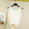 Regata de Modal Feminina Verão Nova Tamanho Grande Solta Sem Mangas Camisa Base Top Camiseta Regata Fina