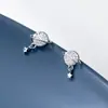 Brincos Nalan de Prata Esterlina S925 Estilo Japonês e Coreano Exclusivo Moda Pequeno Fresco Diamante Planeta Estrela Doce G3933
