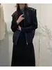 Chaqueta chaleco de PU texturizado Dongdaemun coreano, top chaleco corto de cuero estilo biker vintage para mujer 19242