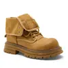 Botas Martin Redondas de Tacón Grueso y Suela Gruesa de Capibara para Mujer, Botines Nuevos de Otoño/Invierno, Botas Amarillas de Estilo Británico, Botas de Trabajo
