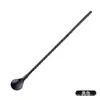 Cuchara con Paja de Acero Inoxidable 304 de Mango Largo Roscada, Cuchara Mezcladora de Mango Largo de Doble Propósito para Bar Todo en Uno, Cuchara con Paja para Vasos de Bebida con Hielo