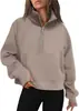 Ropa Deportiva Cruzada Europea y Americana Otoño e Invierno 2025 para Mujer, Ropa de Yoga con Media Cremallera, Sudadera de Forro Polar con Cuello Alto, Sudadera de Forro Polar