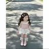 Vestido de Tirantes Lindo con Encaje Coreano, Estilo Ballet, Floral, Moda Verano 2026 para Niñas