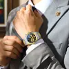Relógio Masculino CHENXI Multifuncional com Calendário, Fase da Lua, Cronógrafo, Pulseira de Aço, Luminoso, À Prova d'Água, Transmissão ao Vivo