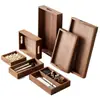 Caja de almacenamiento de escritorio sólida de madera de nogal personalizada, caja organizadora con compartimentos de madera, bandeja de almacenamiento para cosméticos y artículos varios del hogar