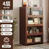 Librero de Madera Maciza Color Nogal Sala de Estar Hogar Estilo Retro Americano Gabinete de Almacenamiento Integrado en la Pared Gabinete de Almacenamiento a Prueba de Polvo