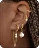Colar de Trevo de Quatro Folhas com Zircônia Novo Estilo Europeu e Americano para Mulheres, Colar de Flor de Pérola e Concha Atacado, Pulseira de Borboleta com Contas Douradas Atacado