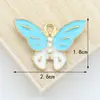 Acessórios de joias DIY cor de inseto doce borboleta grande liga gota de óleo pingente de colar delicado chaveiro