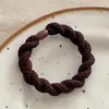 Banda Elástica Gruesa de Goma Duradera Coreana Alta Cuerda para Cabeza de Adulto Cuerda Negra para el Cabello de Mujer Cinta para el Cabello Cubierta Simple de Cuero