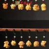 Sândalo Dourado Nova Versão dos Doze Signos do Zodíaco Pingente para Celular Pingente de Madeira para Bolsa Chaveiro Argola Lembrancinha