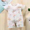 Enterizo de Bebé de Repuesto Verano Delgado Transpirable Mono Ropa de Recién Nacido Manga Corta Ropa de Dormir para Bebé con Aire Acondicionado