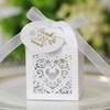 Nueva caja de dulces con etiqueta de agradecimiento de amor rosa hueca para bodas, caja de embalaje de dulces en forma de corazón, fábrica en stock, venta al por mayor