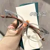 Nuevas Gafas Cuadradas de Negocio para Hombre Patillas con Textura de Madera Retro Moda Femenina Moderna Montura Negra Lentes Planos Anti-Luz Azul Sin Graduación